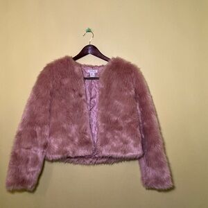 Soft Lilac Rachel Zoe Pink Crop Fur Coat